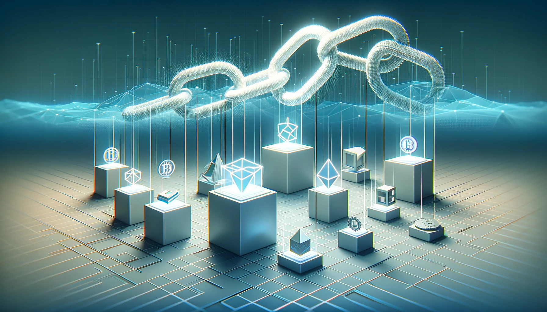 Conceptual illustration of real-world assets being converted into digital tokens on a blockchain network